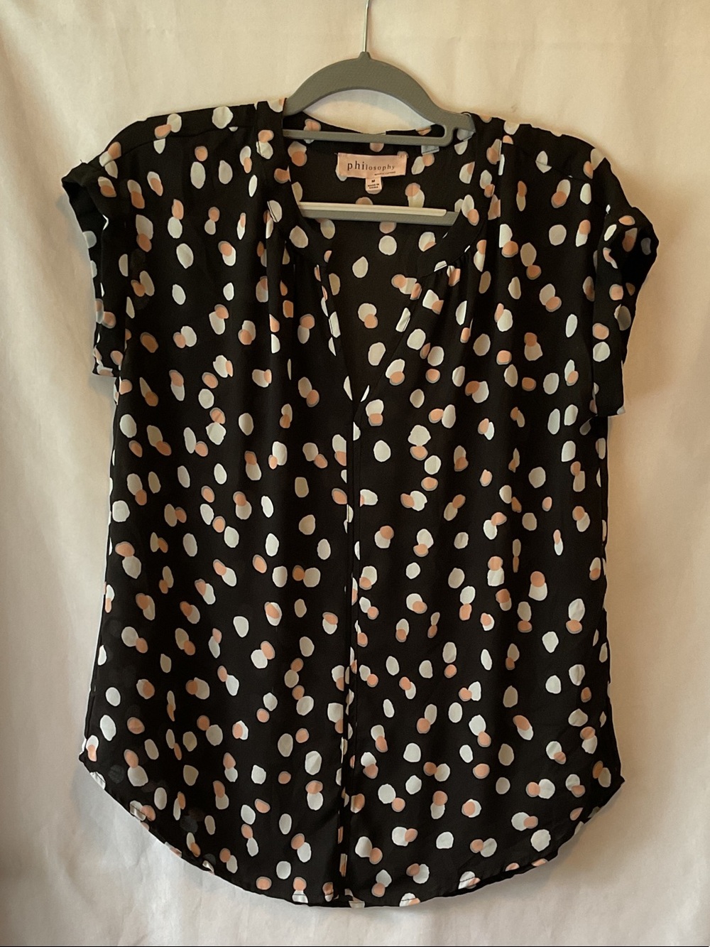 Philosophy Republic Clothing Short Sleeve Blouse w/V-Notched Neck
